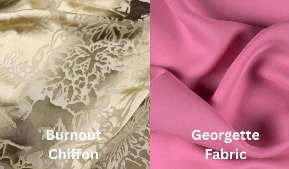 Comparison between patterned burnout chiffon and smooth georgette
