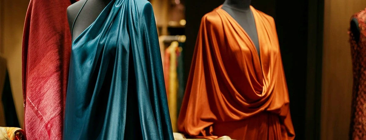 Designer garments made from premium nylon fabrics showcasing luxurious drape, texture and advanced textile performance.